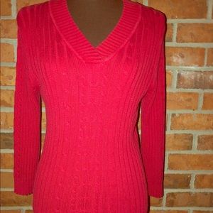 Faded Glory Ladies Red Sweater XL 16/18